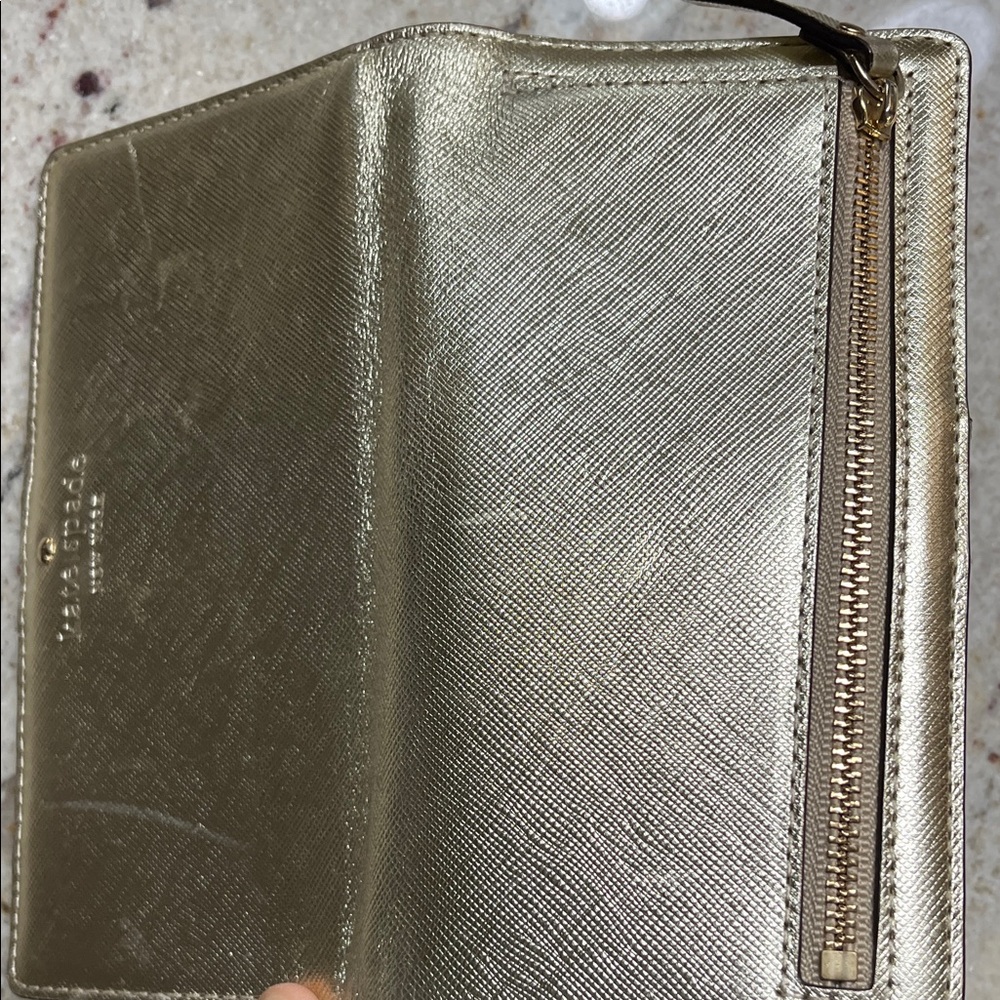 Kate Spade NY Bifold Snap Wallet – Women’s Wallet – 6.75” x 3.5” – Gold - Picture 15 of 15